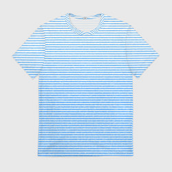 Футболка мужская Белый с голубым текстурный в полоску, цвет: 3D-принт