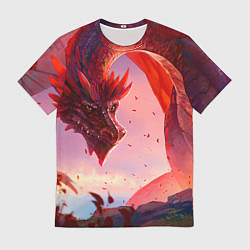 Футболка мужская Дракон красный мифический, цвет: 3D-принт