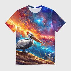 Футболка мужская Пеликан в космосе, цвет: 3D-принт
