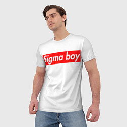 Футболка мужская A real sigma boy merch meme надпись из песни в тик, цвет: 3D-принт — фото 2