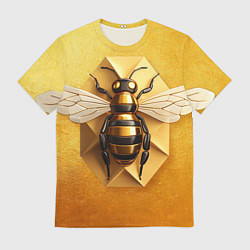 Футболка мужская Пчела на золоте, цвет: 3D-принт