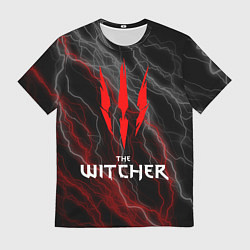 Футболка мужская The witcher - геральт- молнии, цвет: 3D-принт
