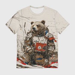 Футболка мужская Русский медведь в пустом поле, цвет: 3D-принт