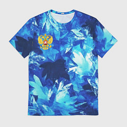 Футболка мужская Синий узорный камуфляж, цвет: 3D-принт