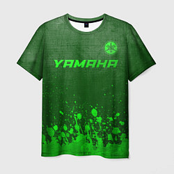 Футболка мужская Yamaha - green gradient посередине, цвет: 3D-принт