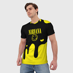 Футболка мужская Нирвана потёки, цвет: 3D-принт — фото 2