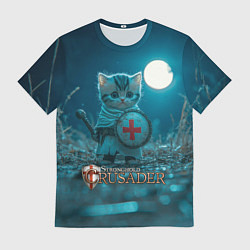 Футболка мужская Stronghold Crusader котик рыцарь, цвет: 3D-принт