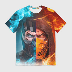 Футболка мужская Mortal Kombat - Саб-зиро и Скорпион, цвет: 3D-принт
