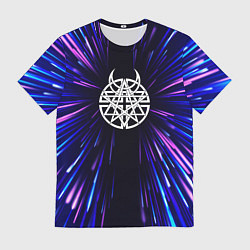 Футболка мужская Disturbed neon energy, цвет: 3D-принт