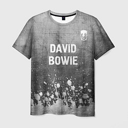 Футболка мужская David Bowie - grey gradient посередине, цвет: 3D-принт