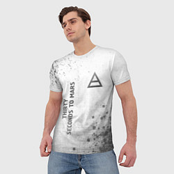 Футболка мужская Thirty Seconds to Mars - white gradient вертикальн, цвет: 3D-принт — фото 2