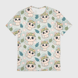 Мужская футболка Кошачий камуфляж каваи