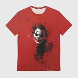 Футболка мужская Джокер в красном фоне, цвет: 3D-принт