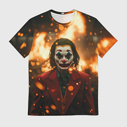 Футболка мужская Джокер огонь и искры, цвет: 3D-принт