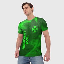 Футболка мужская Resident Evil - green gradient вертикально, цвет: 3D-принт — фото 2
