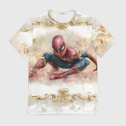 Футболка мужская Человек - паук розы и узоры, цвет: 3D-принт