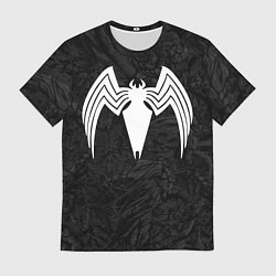 Футболка мужская Знак венома с текстурой симбиота, цвет: 3D-принт