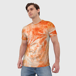 Футболка мужская Оранжевый тай-дай пятна, цвет: 3D-принт — фото 2
