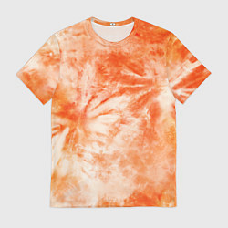 Футболка мужская Оранжевый тай-дай пятна, цвет: 3D-принт