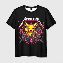 Футболка мужская Metallica - cool Pikachu, цвет: 3D-принт