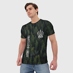 Футболка мужская Помни свои корни - лапа медведя печать Велеса, цвет: 3D-принт — фото 2