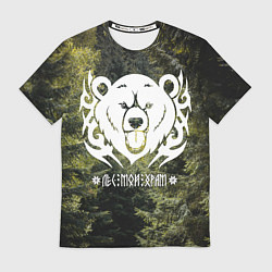 Футболка мужская Лес мой храм - дух леса медведь Велес, цвет: 3D-принт