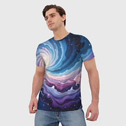 Футболка мужская Космическая волна, цвет: 3D-принт — фото 2
