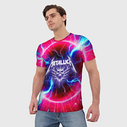 Футболка мужская Metallica - neon glow, цвет: 3D-принт — фото 2