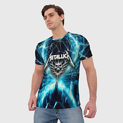 Футболка мужская Neon glow - Metallica, цвет: 3D-принт — фото 2