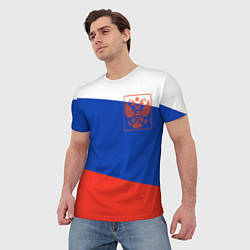 Футболка мужская Россия флаг с гербом, цвет: 3D-принт — фото 2