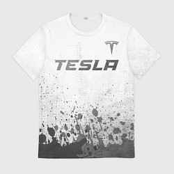 Футболка мужская Tesla - white gradient посередине, цвет: 3D-принт