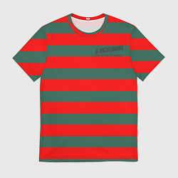 Футболка мужская Полоски Фредди Крюгера, цвет: 3D-принт