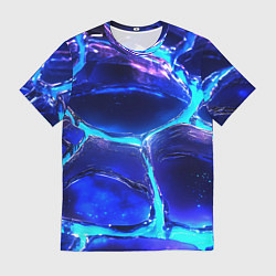 Футболка мужская Объемные плиты в неоновом свечение, цвет: 3D-принт