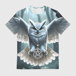 Футболка мужская Лес и белая сова, цвет: 3D-принт