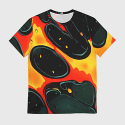 Мужская футболка Оранжевые разломы текстура