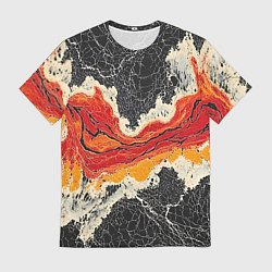 Мужская футболка Красно-черная потертая текстура