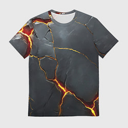 Мужская футболка Серая текстура с золотым изломом