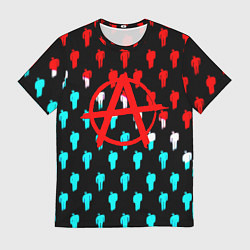 Футболка мужская Анархия человечки паттерн, цвет: 3D-принт