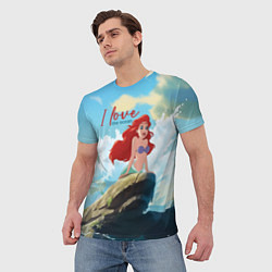 Футболка мужская Ariel I love the ocean - русалка - beautiful big p, цвет: 3D-принт — фото 2
