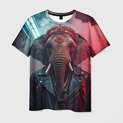 Футболка мужская Cyberpunk elephant, цвет: 3D-принт