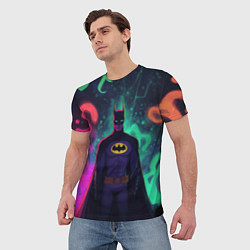 Футболка мужская Бэтмен красочное небо, цвет: 3D-принт — фото 2