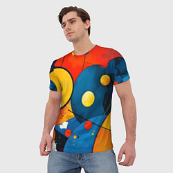 Футболка мужская Динамичный красочный паттерн, цвет: 3D-принт — фото 2