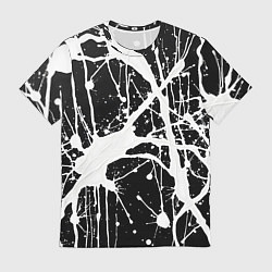 Футболка мужская Брызги белой краски, цвет: 3D-принт