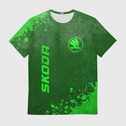 Футболка мужская Skoda - green gradient вертикально, цвет: 3D-принт