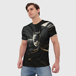 Футболка мужская Бэтмен черный плащ, цвет: 3D-принт — фото 2