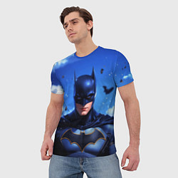 Футболка мужская Бэтмен синее небо, цвет: 3D-принт — фото 2