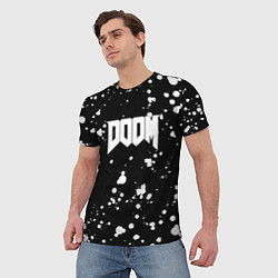 Футболка мужская Doom белые краски всплеск, цвет: 3D-принт — фото 2