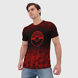 Футболка мужская Pokemon red poly, цвет: 3D-принт — фото 2