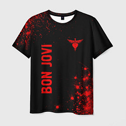 Футболка мужская Bon Jovi - red gradient вертикально, цвет: 3D-принт