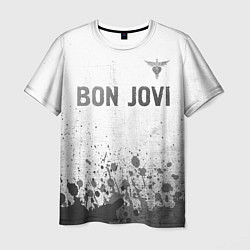 Футболка мужская Bon Jovi - white gradient посередине, цвет: 3D-принт